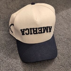 America Beige and Navy Baseball Cap